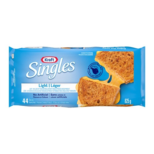 Kraft Sliced Process Cheese Original Light 44 Slices 825 g