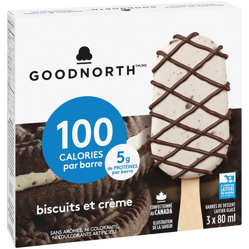 Goodnorth Cookies & Cream Frozen Dessert Bars 3 x 80 mL