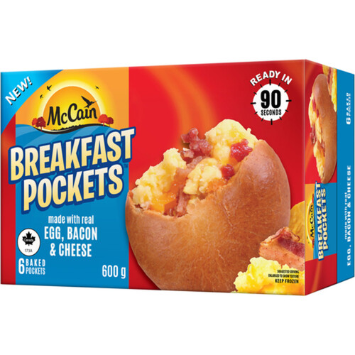 McCain Frozen Breakfast Pockets Egg Bacon And Cheese 600 g 