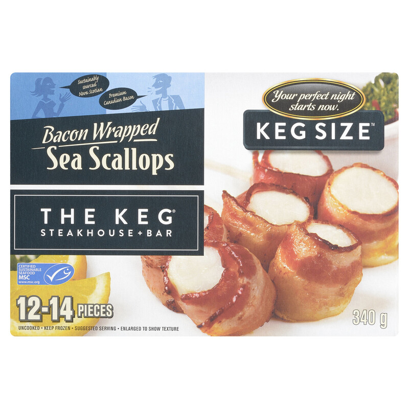The Keg Steakhouse & Bar Bacon Wrapped Sea Scallops 340 g (frozen
