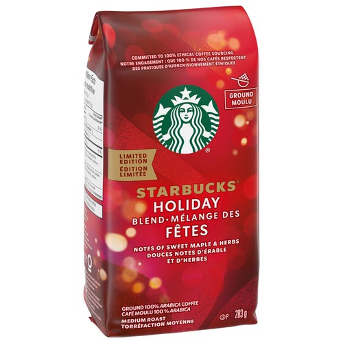 Starbucks Ground Coffee Holiday Blend Bag 283 g
