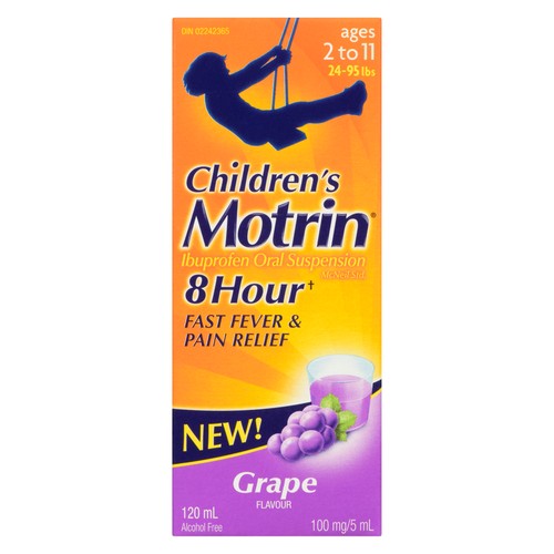 Motrin Children's Oral Suspension Pain Relief Grape 120 ml