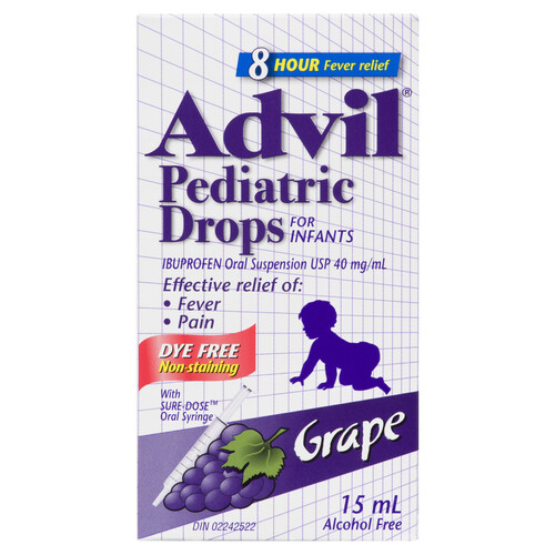 Advil Baby Pain & Fever Relief Pediatric Drops Grape 15 ml