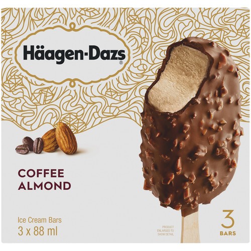 Häagen-Dazs Ice Cream Bars Coffee Almond 3 x 88 ml