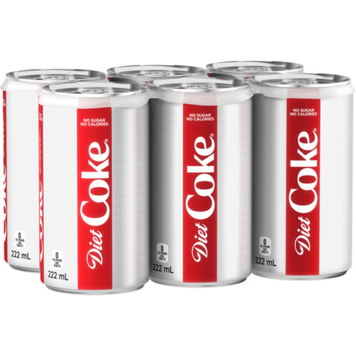 Coke Diet Mini Sleek 6 x 222 ml (cans)
