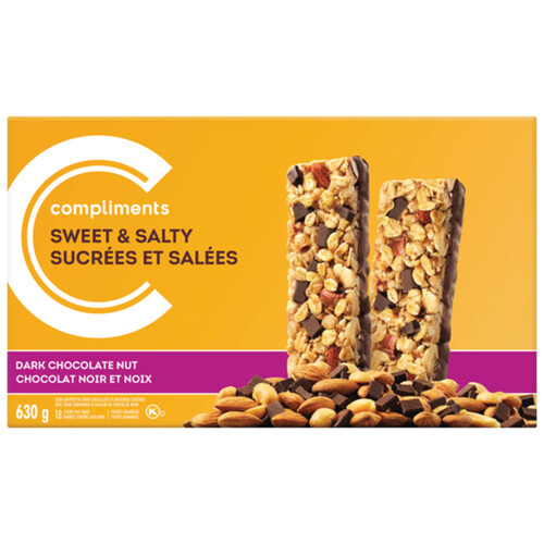 Compliments Granola Bar Sweet & Salty Chewy Dark Chocolate Nut 630 g