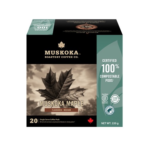 Muskoka Roastery Coffee Compatible Coffee Pods Muskoka Maple 20 K-Cups 220 g