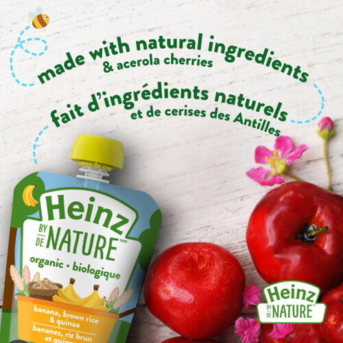 Heinz By Nature Organic Baby Food Banana Brown Rice & Quinoa Purée 128 ml