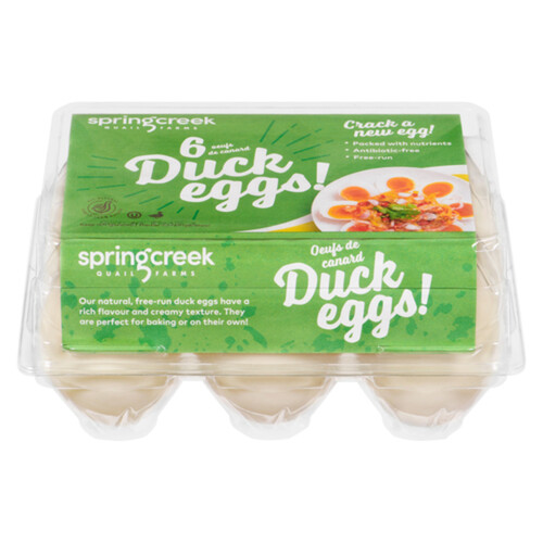 Spring Creek Quail Farms Duck Eggs Free Run 6 Count