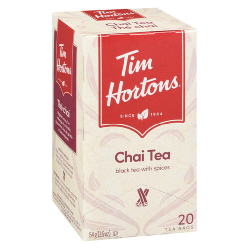 Tim Hortons Black Tea With Spices Chai 20 Tea Bags 