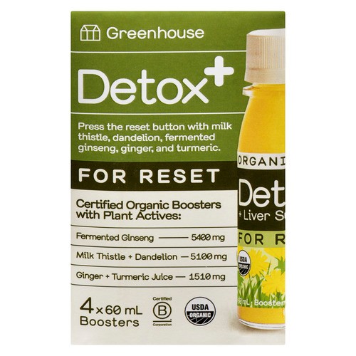 Greenhouse Boosters Detox Juice 4 x 60 ml (bottles)
