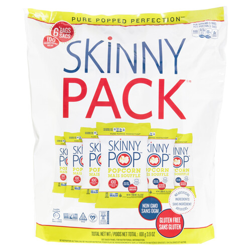 Skinny Pop Gluten-Free Popcorn 6 x 18 g