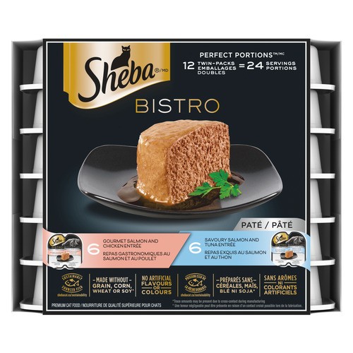 Sheba Bistro Perfect Portions Adult Wet Cat Food Variety Pack 12 x 75 g