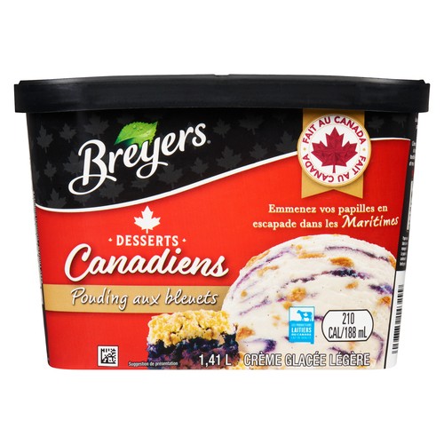 Breyers Canadian Desserts Blueberry gunt Light Ice Cream Locally Inspired 1.41 L
