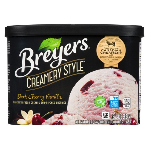 Breyers Ice Cream Creamery Style Dark Cherry Vanilla 1.66 L