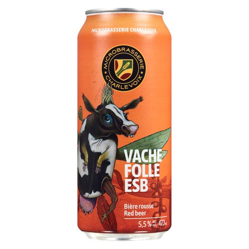 Microbrasserie Charlevoix Vache Folle Esb Red Beer 5.5% Alcohol 473 ml (Can)