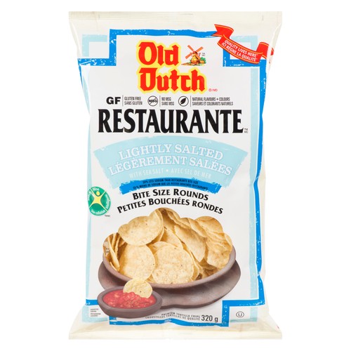 Old Dutch Restaurante Lightly Salted Tortilla Chips Bite Size 320 g