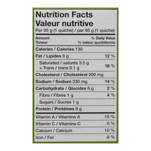 EggBakes Garden Vegetable Crustless Quiche 190 g (frozen)