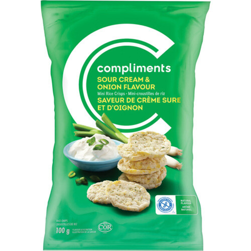 Compliments Mini Rice Crisps Sour Cream & Onion 100 g