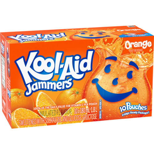 Kool-Aid Jammers Fruit Beverage Orange 10 x 180 ml