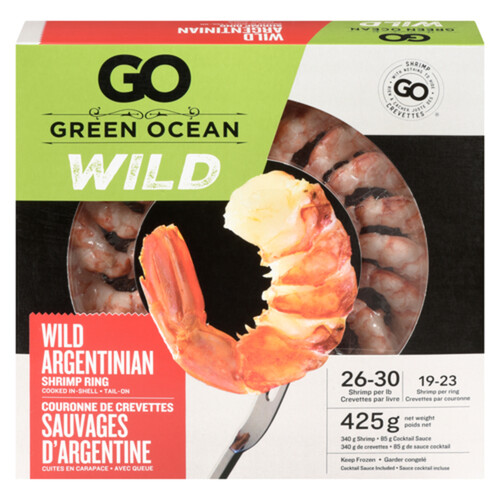 Green Ocean Frozen Wild Argentinian Shrimp Ring 425 g