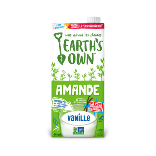 Earth's Own Almond Milk Vanilla Dairy-Free Plant-Based Beverage 946 ml