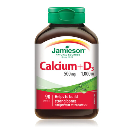 Jamieson Calcium Supplement With Vitamin D Caplets 90 Count