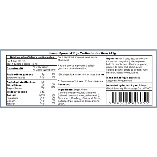 Sainsbury's Lemon Curd 411 g