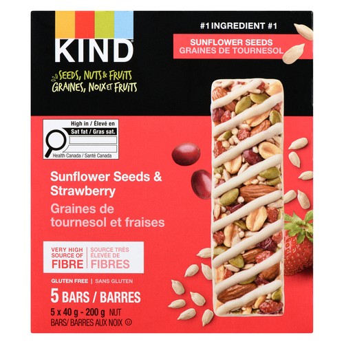 Kind Gluten-Free Nut Bars Sunflower Seeds & Strawberry 5 x 40 g