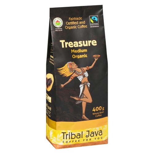 Tribal Java Treasure Medium Organic Coffee Beans 400 g