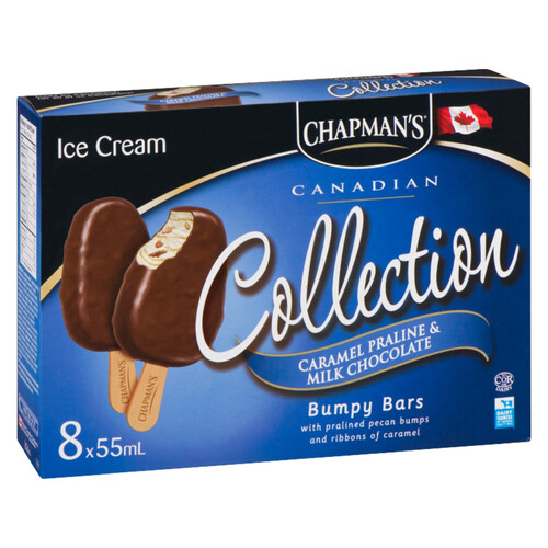 Chapman's Ice Cream Bars Bumpy Bars Caramel Praline & Milk Chocolate 8 Pack 440 ml
