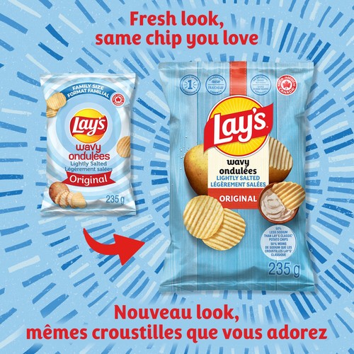 Lay's Potato Chips Wavy Lightly Salted 235 g
