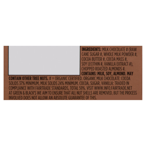 Green & Black's Organic Milk Chocolate Bar Almond 90 g
