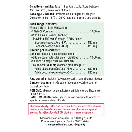 Jamieson Wild Salmon & Fish Oil Softgels 210 Count