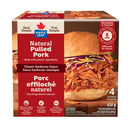 Maple Leaf Natural Pulled Pork Classic BBQ Sauce 450 g