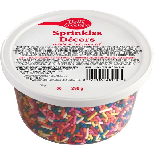 Betty Crocker Sprinkles Tub Rainbow 297 g