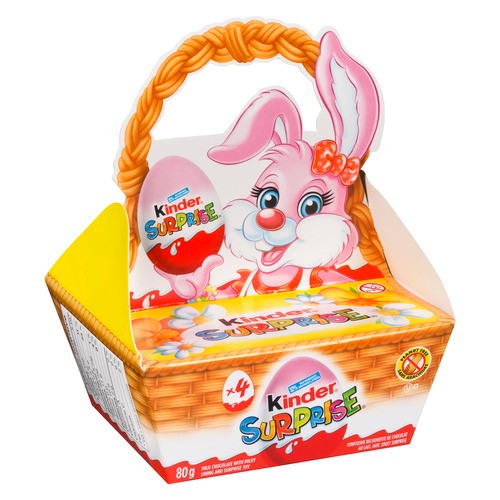 Kinder Surprise Peanut-Free Milk Chocolate Pink Easter Basket 80 g
