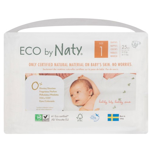 Eco by Naty Size 1 Diapers 25 EA