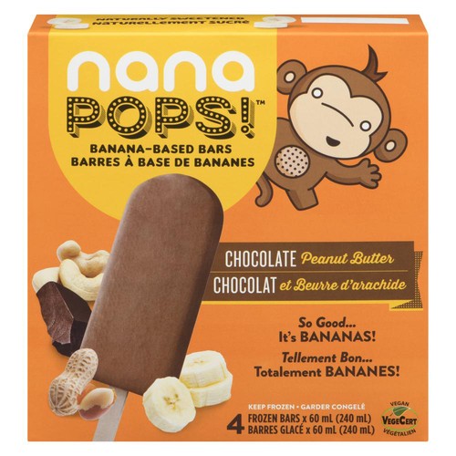 NanaShake Nana Pops Frozen Bars Chocolate Peanut Butter 4 x 60 ml