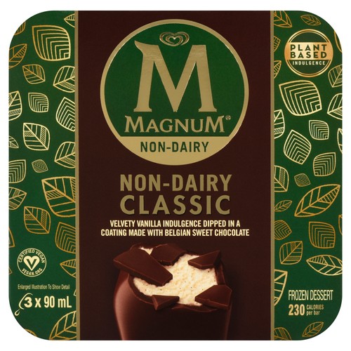 Magnum Non Dairy Frozen Dessert Bar Classic 3 x 90 ml