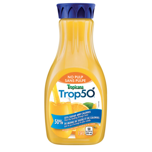 Tropicana Trop50 Orange Juice No Pulp 1.54 L (bottle)