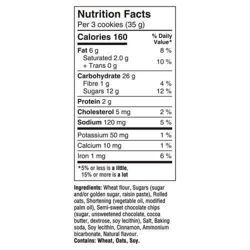 Dad's Cookies Oatmeal Chocolate Chip 500 g