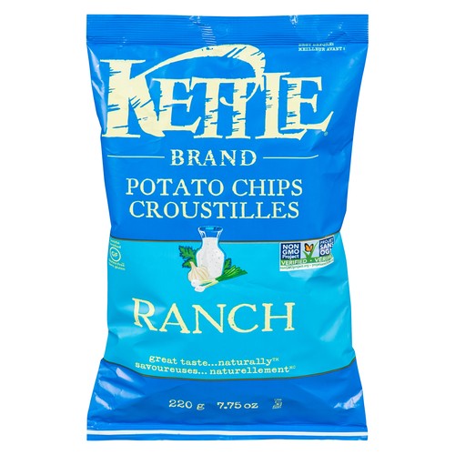 Kettle Brand Gluten - Free Potato Chips Ranch 220 g 