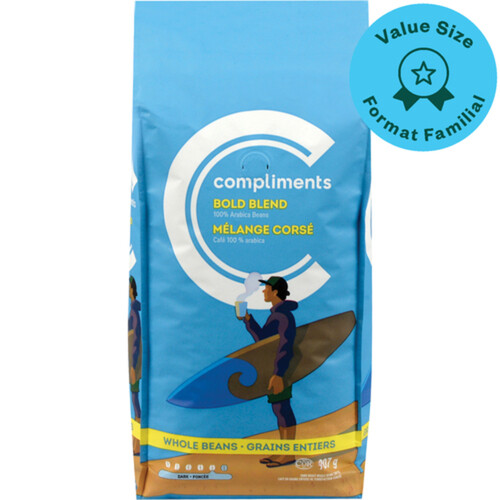 Compliments Coffee Whole Bean Bold Blend 907 g