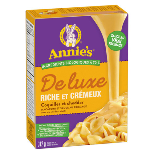 Annie's Homegrown Deluxe Mac & Cheese Shells Aged Cheddar 312 g