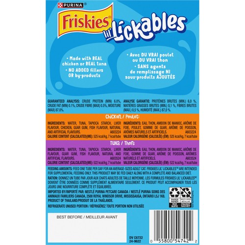 Friskies Lil' Lickables Cat Treats Tuna & Chicken Variety Pack 10 x 14 g