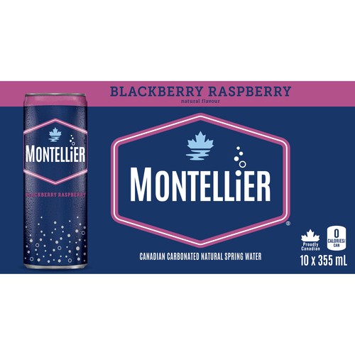 Montellier Carbonated Water Blackberry Raspberry 10 x 355 ml (cans)
