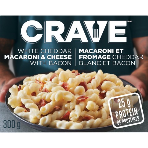 Crave Frozen Meal White Cheddar Macaroni & Cheese With Bacon 300 g