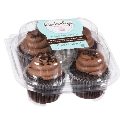 Kimberley's Bakeshoppe Cupcakes Triple Chocolate 4 Pack 332 g (frozen)