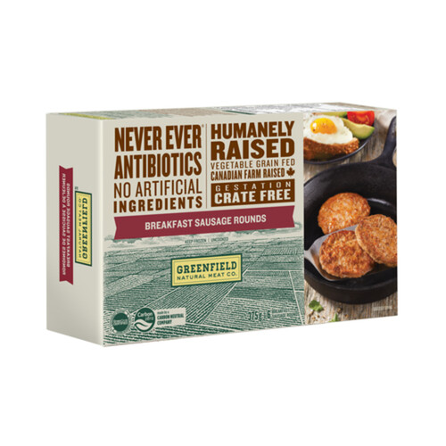 Greenfield Natural Meat Co Breakfast Sausage Rounds 375 g